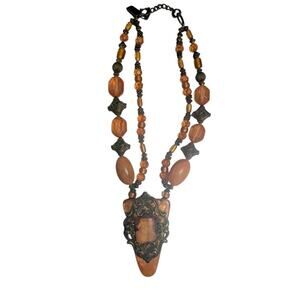 Anthony Alexander signed vintage Beaded Chunky Statement necklace 12 inches